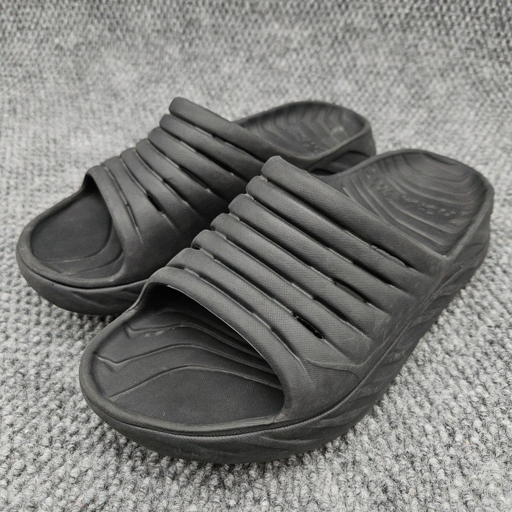 Hoka One One Women's 9 Black Ora Recovery Slide Sandals Comfort Athletic Slip On